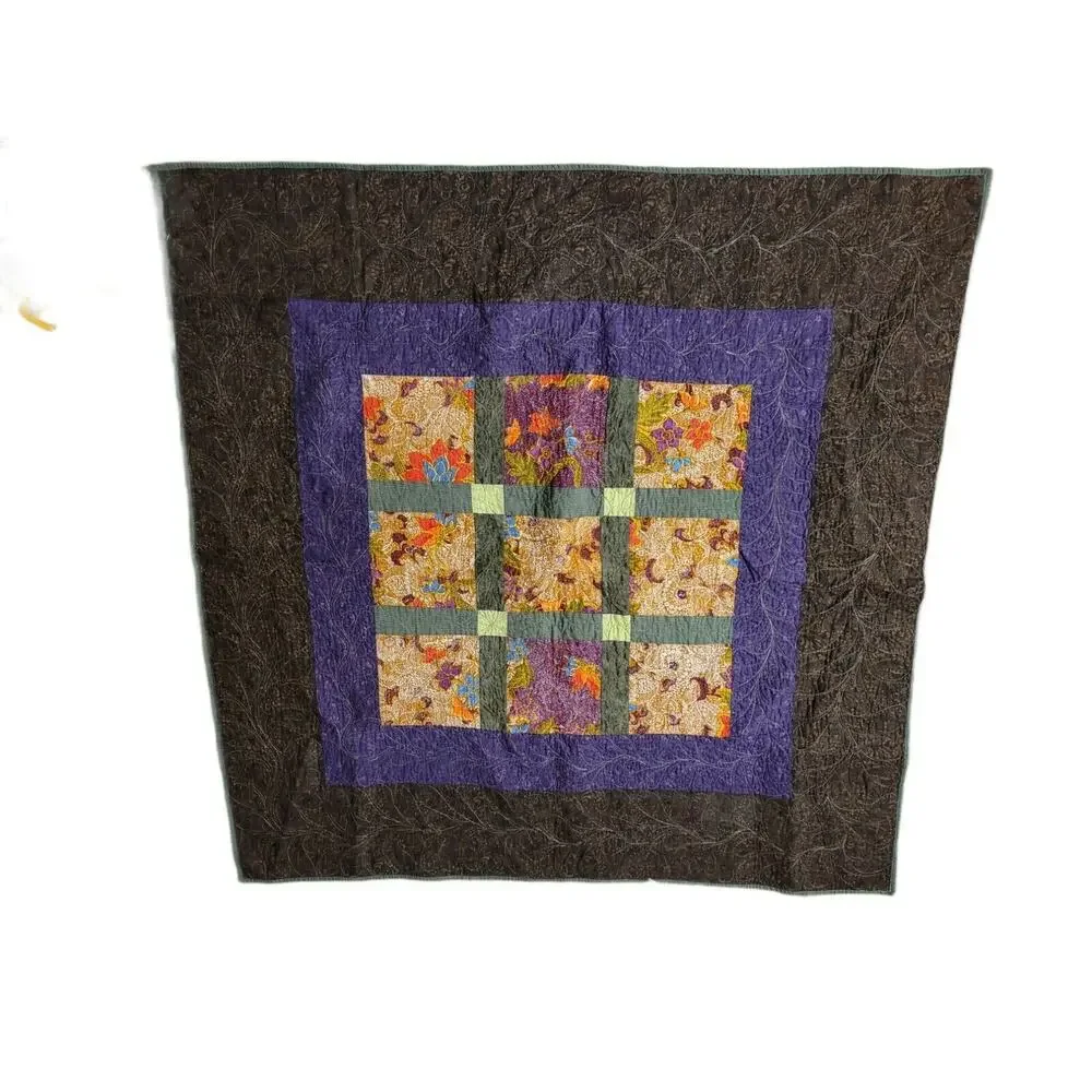 Vintage Flower Power Groovy Reversible Handmade Quilt Blanket Throw